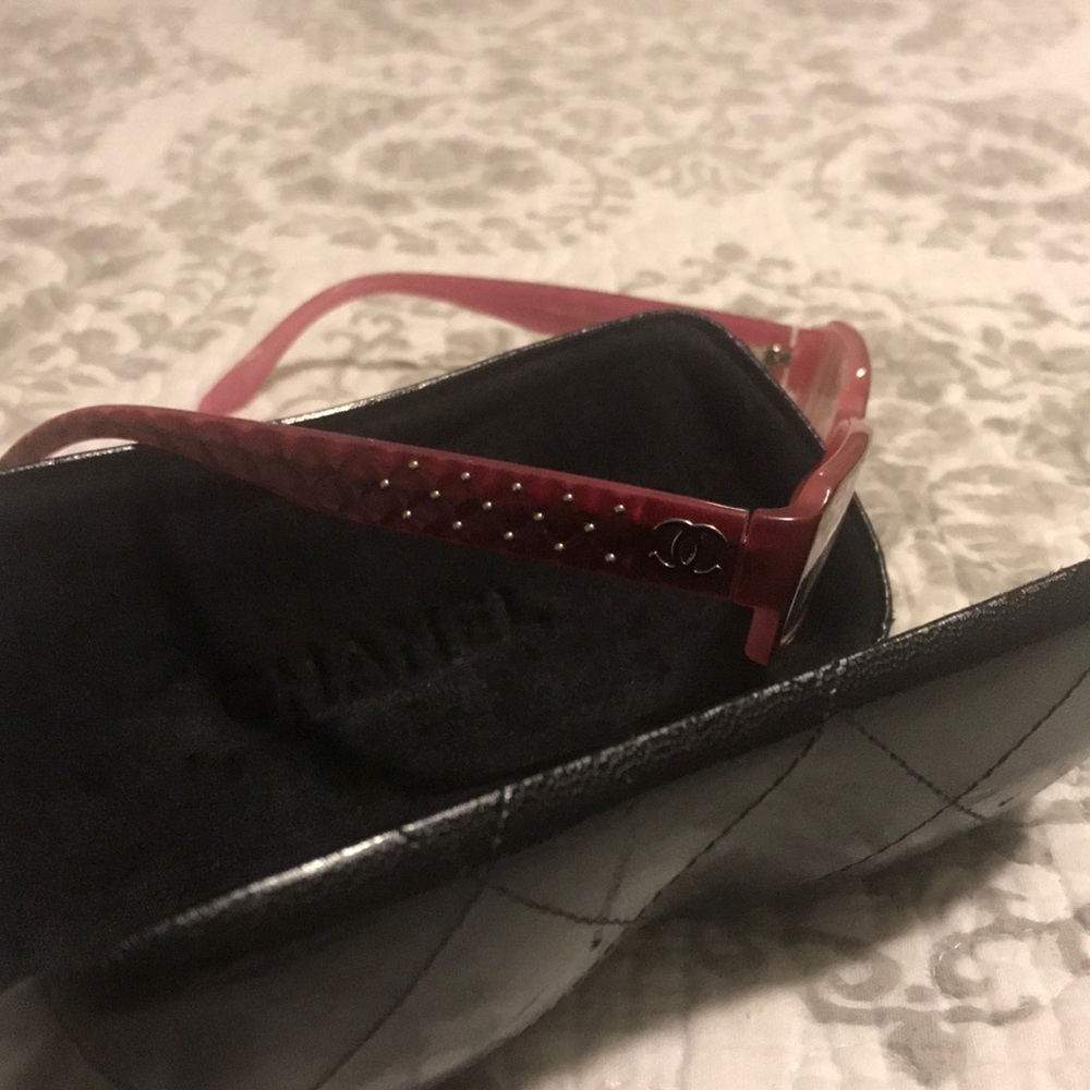 Chanel raspberry glasses   Put your own lenses